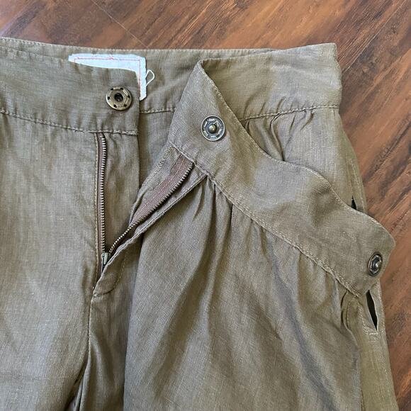 GIUSTO DAMA Skirted Pants Brown Wrap Straight Leg Linen Lightweight - Picture 6 of 15